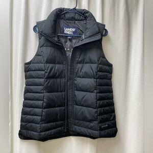 Lands' End Black Puffer Vest